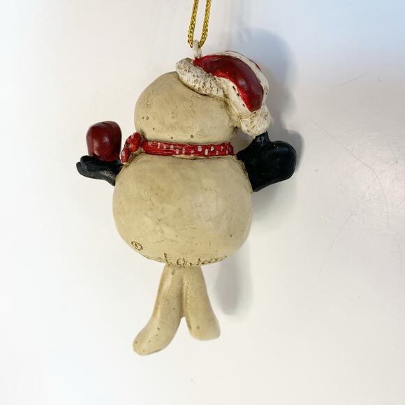Bert Anderson Collection Snowman Holding Apple Christmas Ornament - Picture 3 of 5